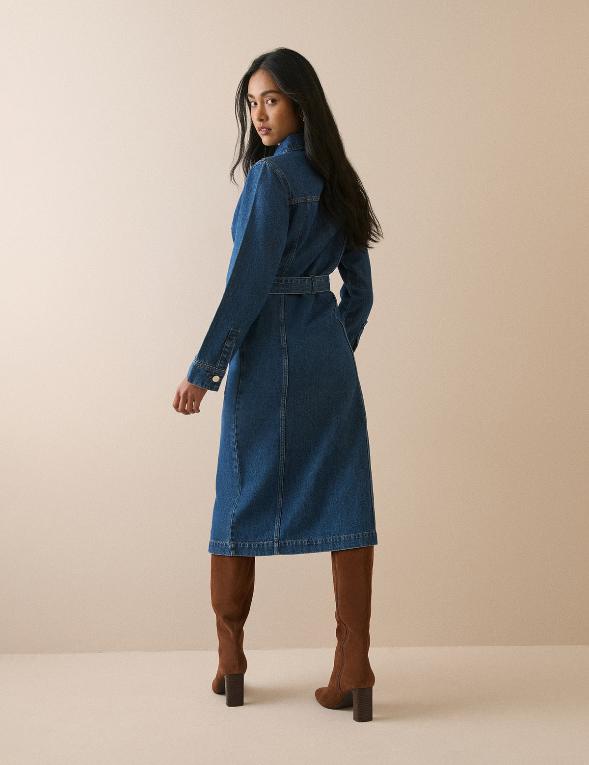 Mid Wash Denim Noah Shirt Dress