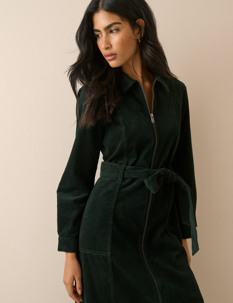 Green Cord Kai Shirt Dress