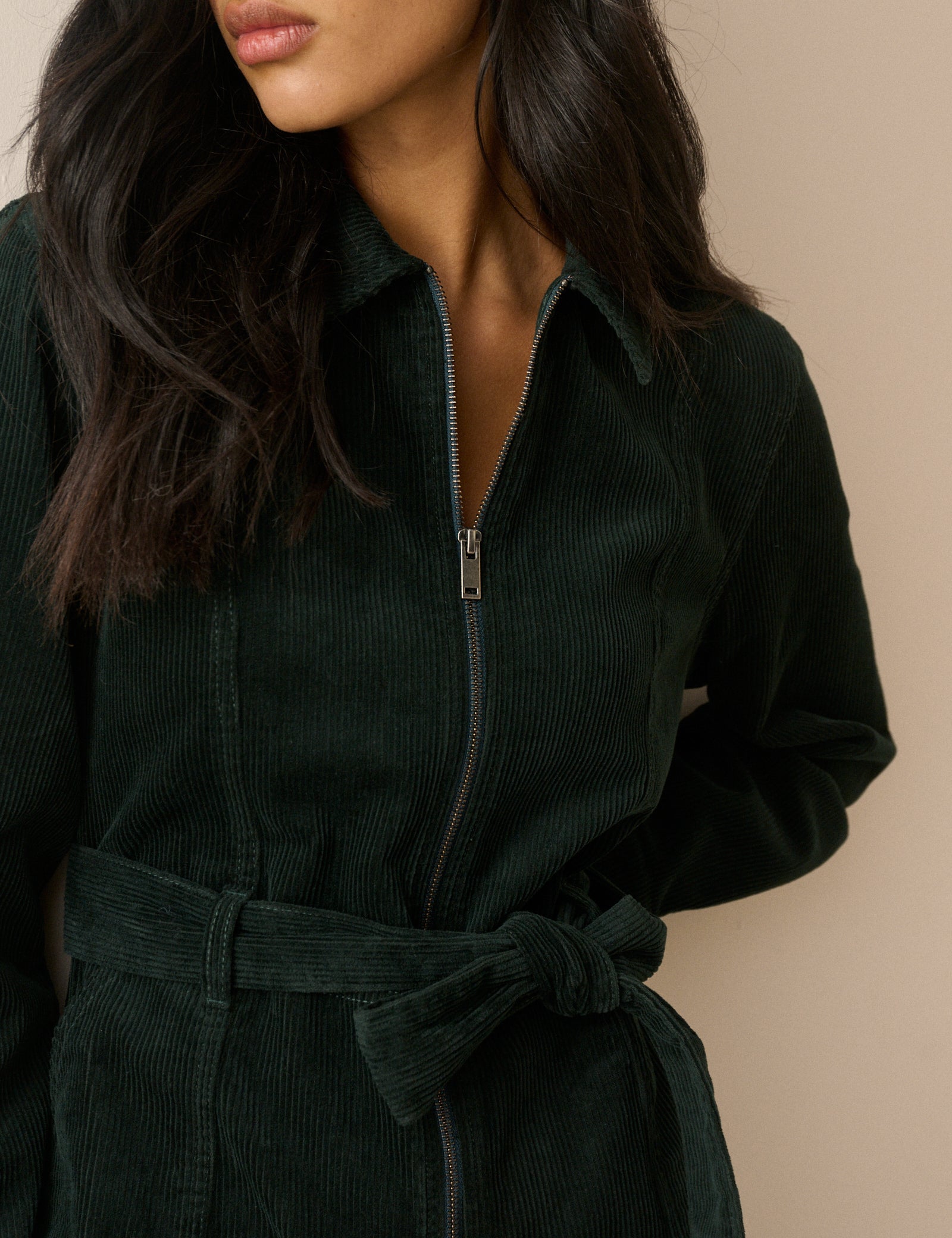 Green Cord Kai Shirt Dress