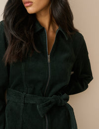 Green Cord Kai Shirt Dress