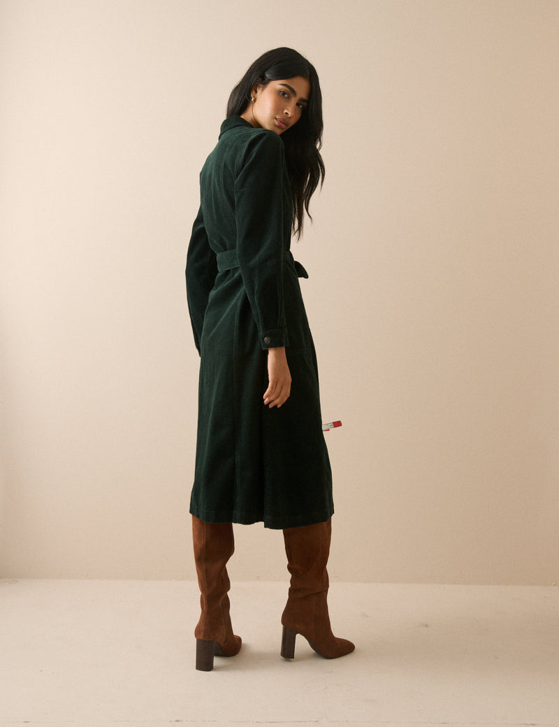 Green Cord Kai Shirt Dress