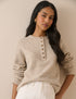 Cream Relaxed Fit Henley Jumper