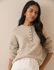 Cream Relaxed Fit Henley Jumper