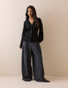 Black Cinched Knitted Cardigan