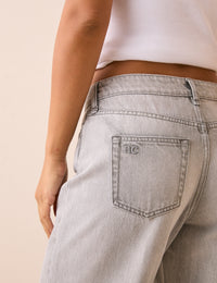Grey Wide Leg Stepney Loose Jeans