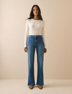 Blue High Rise Highbury Flare Jeans