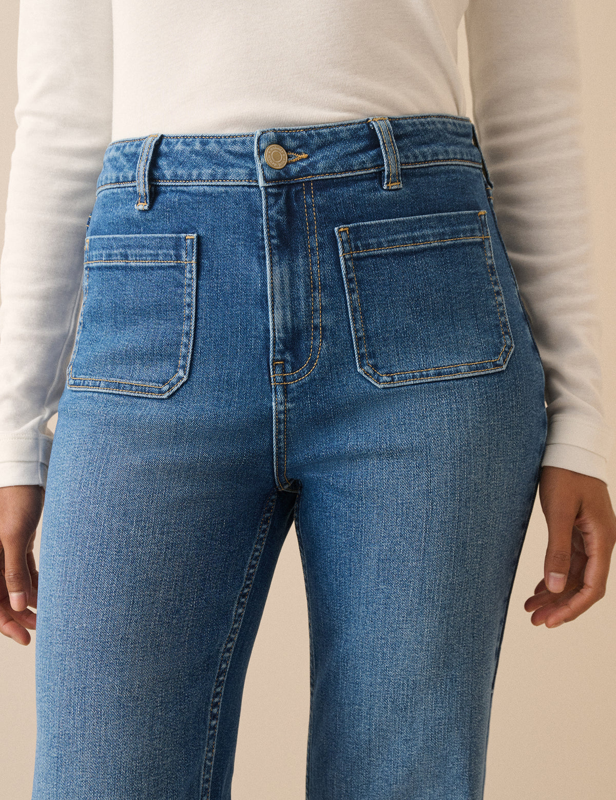 Blue High Rise Highbury Flare Jeans