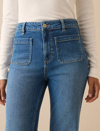 Blue High Rise Highbury Flare Jeans
