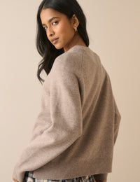 Taupe Knitted Wool Jumper