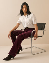 Burgundy Cord Mayfair Bootcut Jean