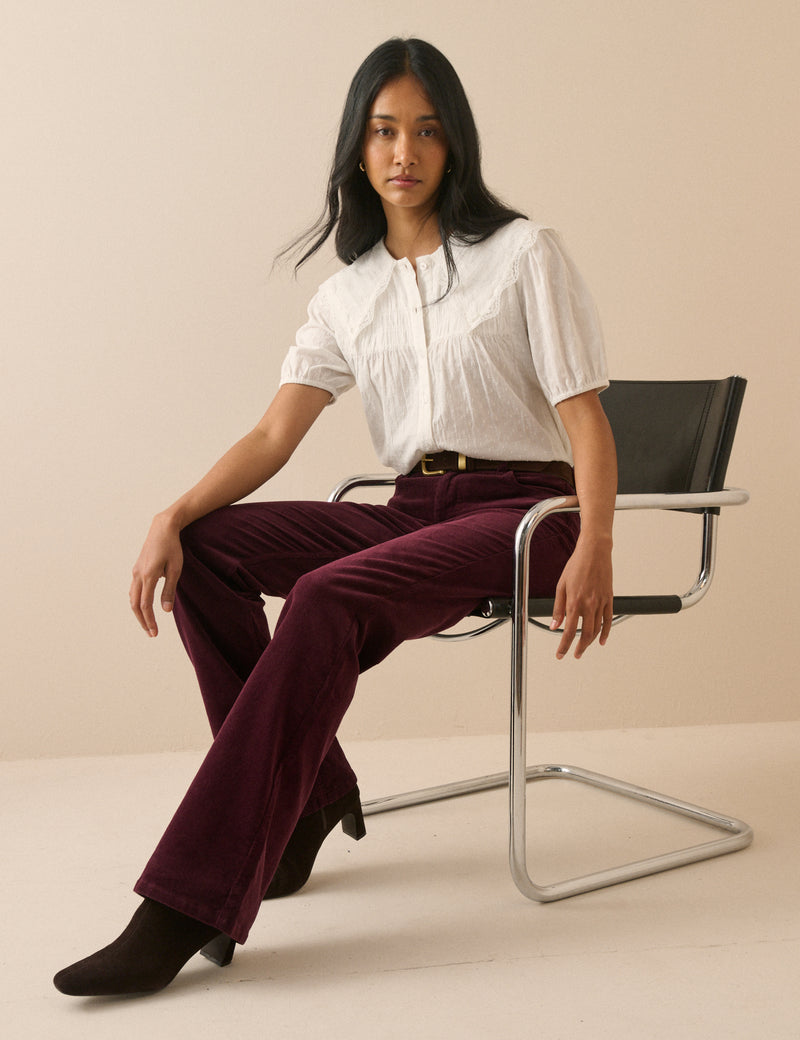 Burgundy Cord Mayfair Bootcut Jean