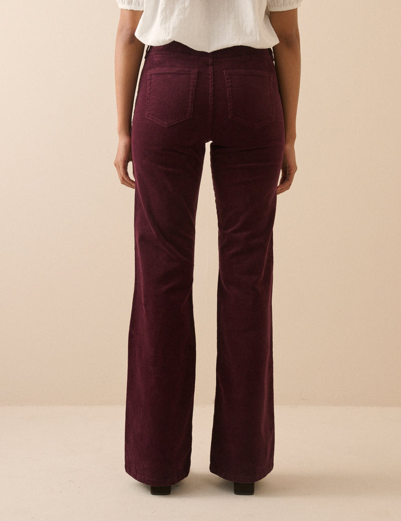 Burgundy Cord Mayfair Bootcut Jean