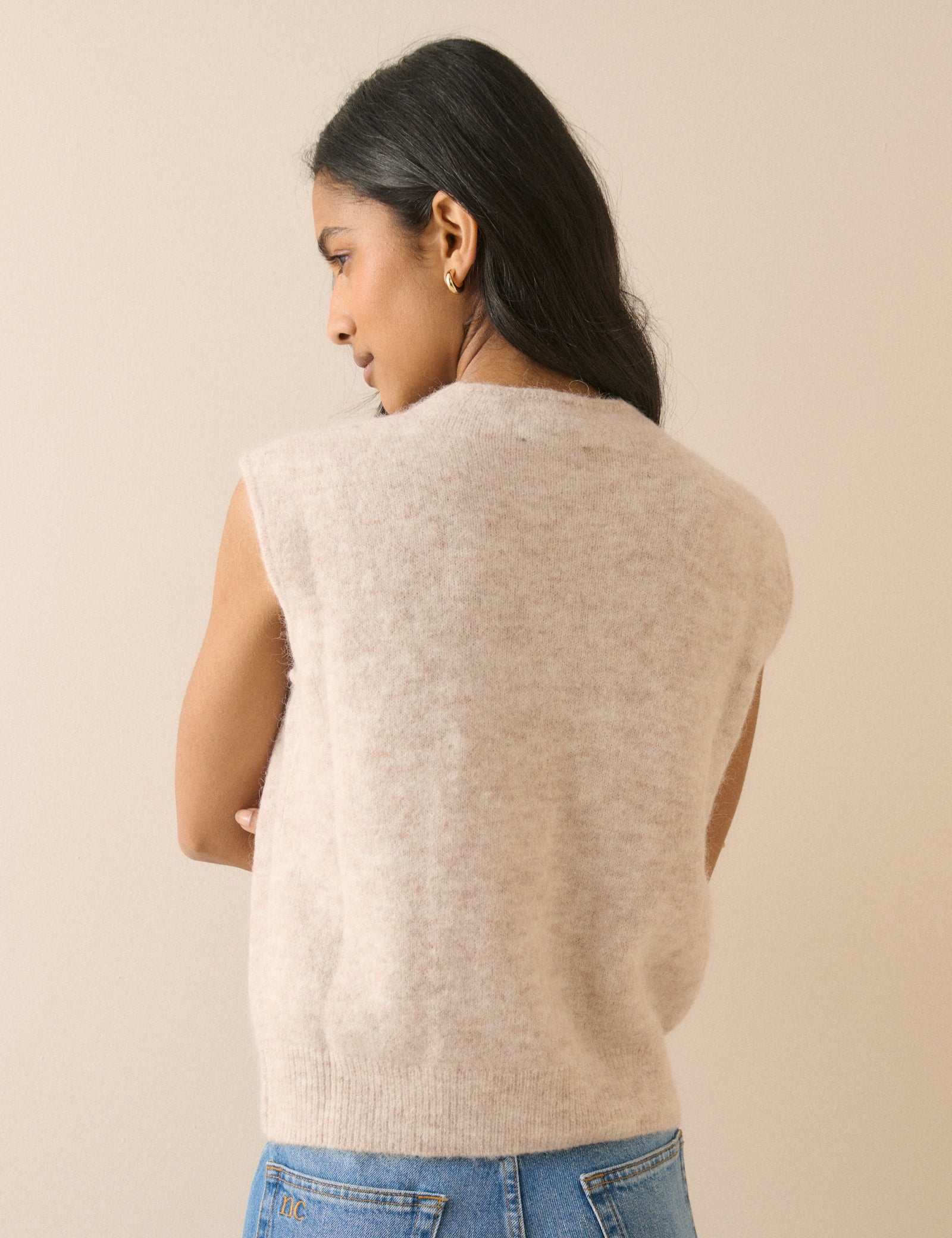 Oatmeal Wool-Alpaca Knitted Vest