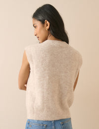 Oatmeal Wool-Alpaca Knitted Vest