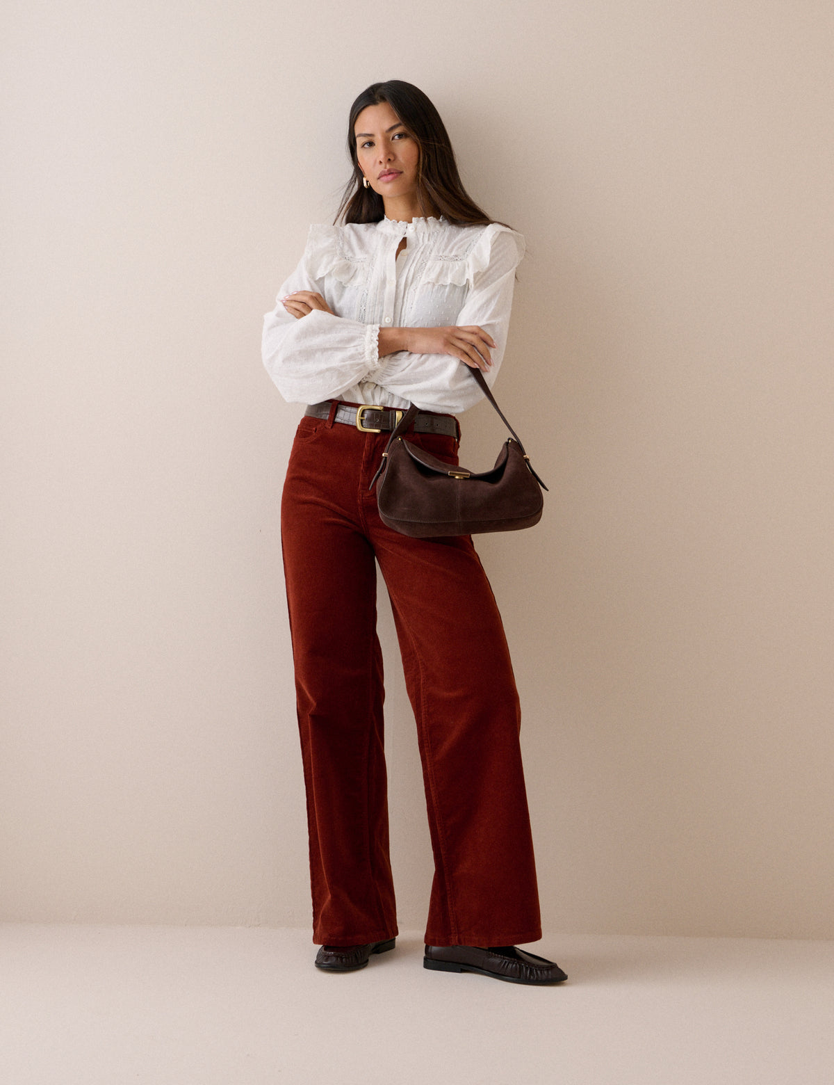 Rust Cord High Rise Soho Wide Leg Jeans