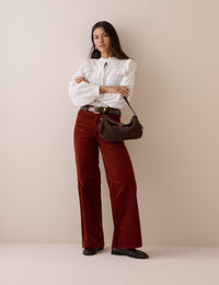 Rust Cord High Rise Soho Wide Leg Jeans