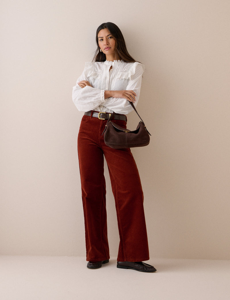 Rust Cord High Rise Soho Wide Leg Jeans