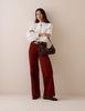 Rust Cord High Rise Soho Wide Leg Jeans