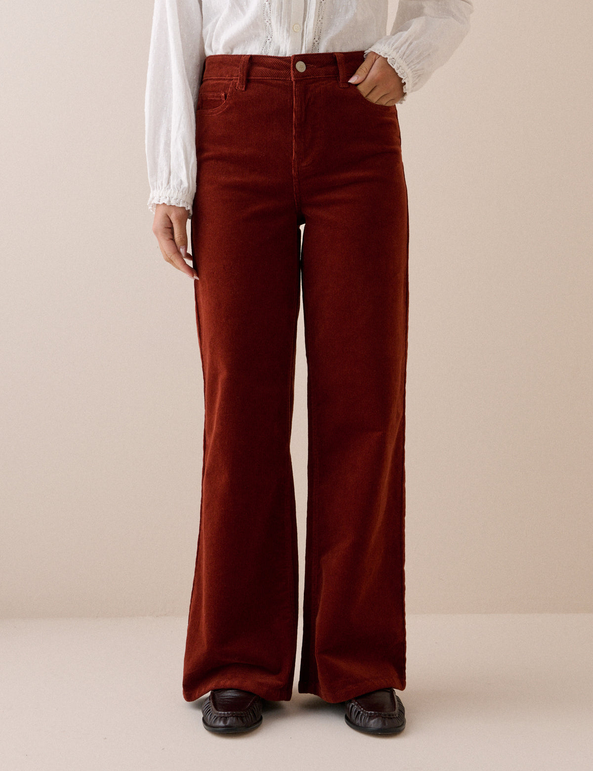 Rust Cord High Rise Soho Wide Leg Jeans