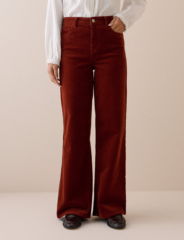 Rust Cord High Rise Soho Wide Leg Jeans