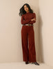 Rust Orange Cord High Rise Soho Wide Leg Jeans