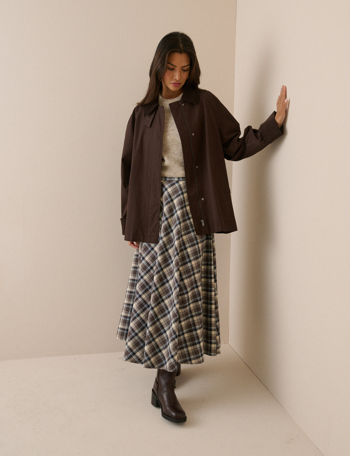 Brown Cord Detail Barn Jacket