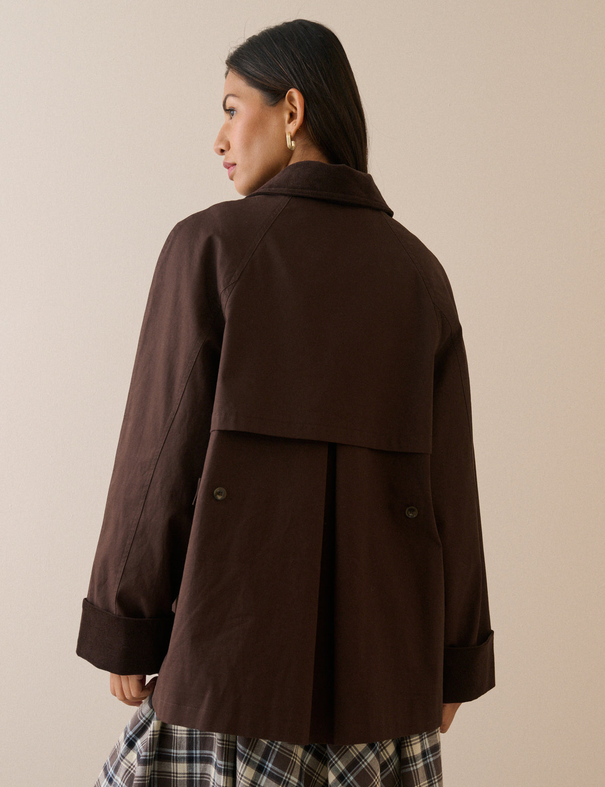 Brown Cord Detail Barn Jacket
