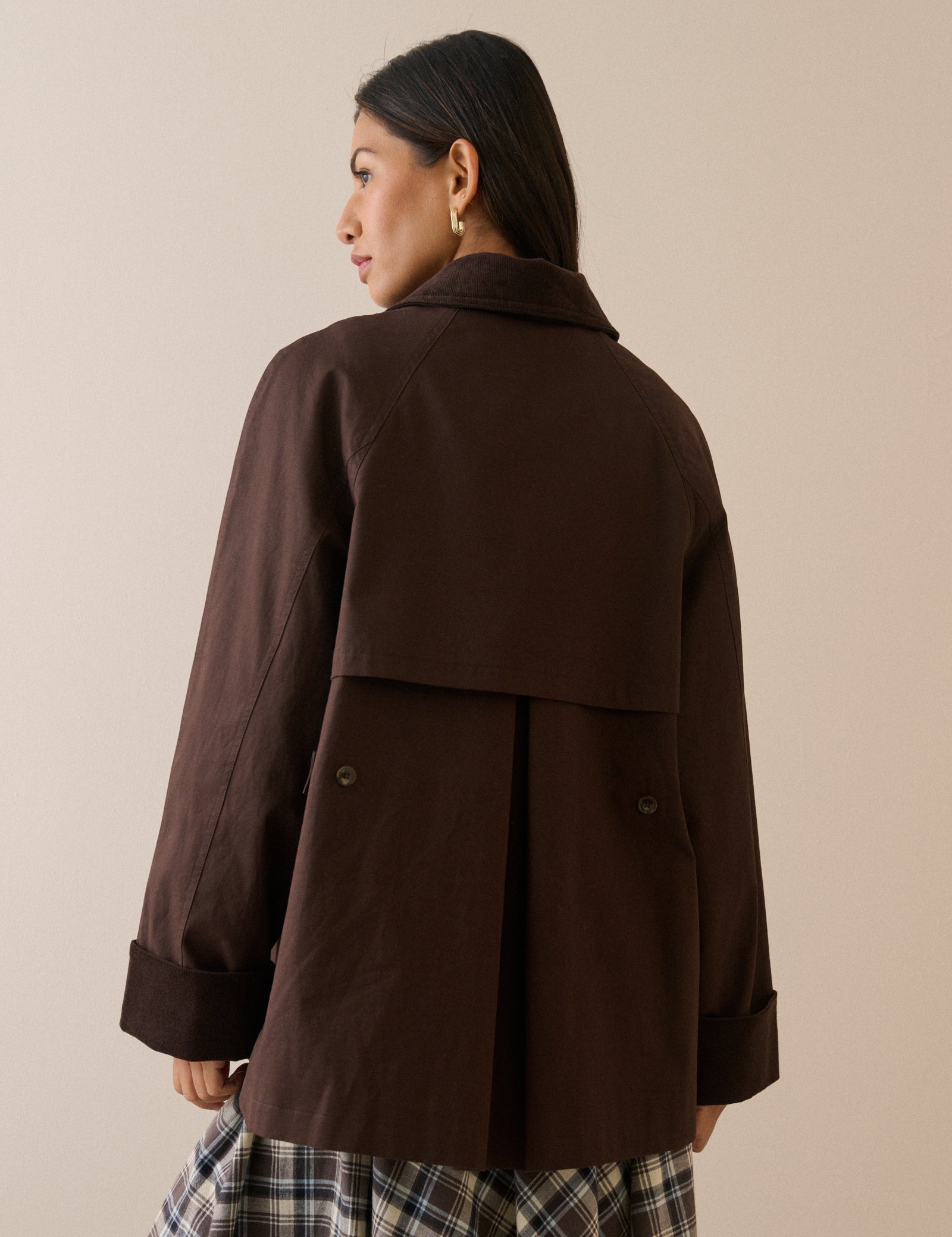 Brown Cord Detail Barn Jacket