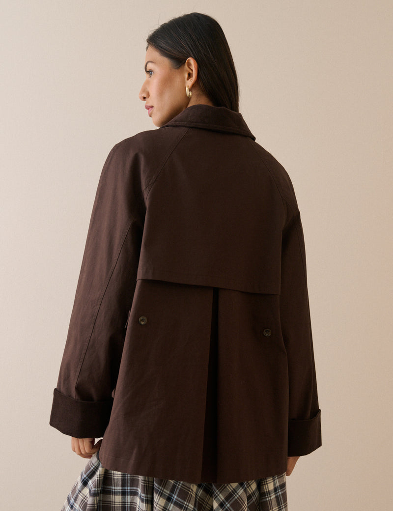 Brown Cord Detail Barn Jacket