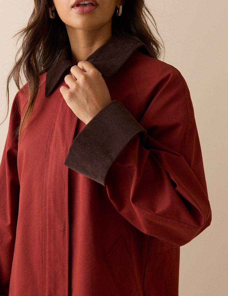 Red Cord Detail Barn Jacket