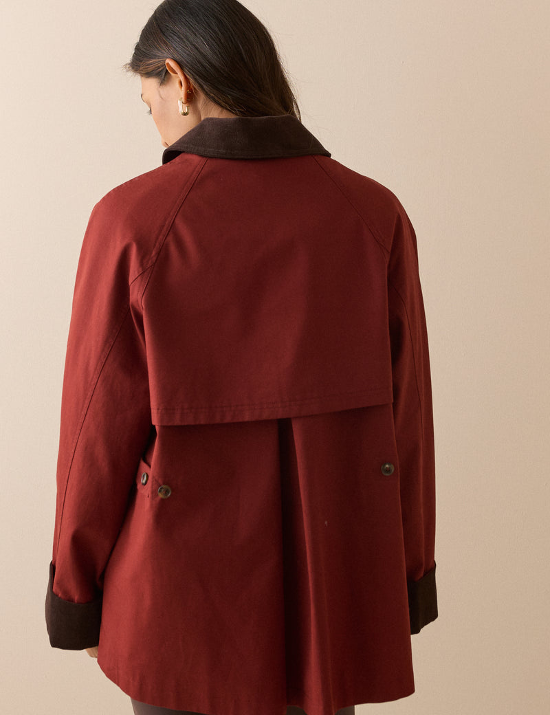 Red Cord Detail Barn Jacket