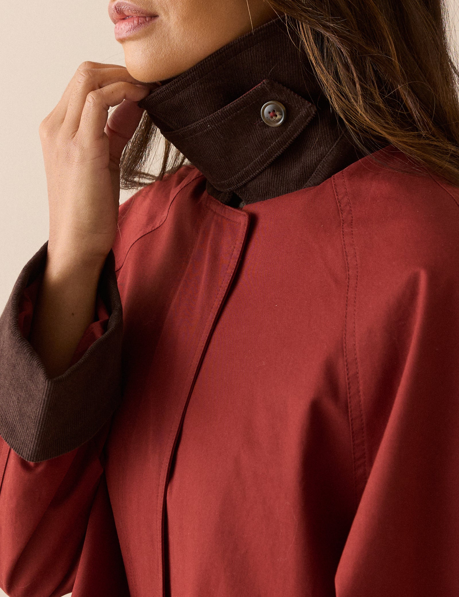 Red Cord Detail Barn Jacket