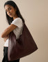 Burgundy Leather Slouch Bag