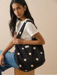 Black and White Polka Dot Tote Bag