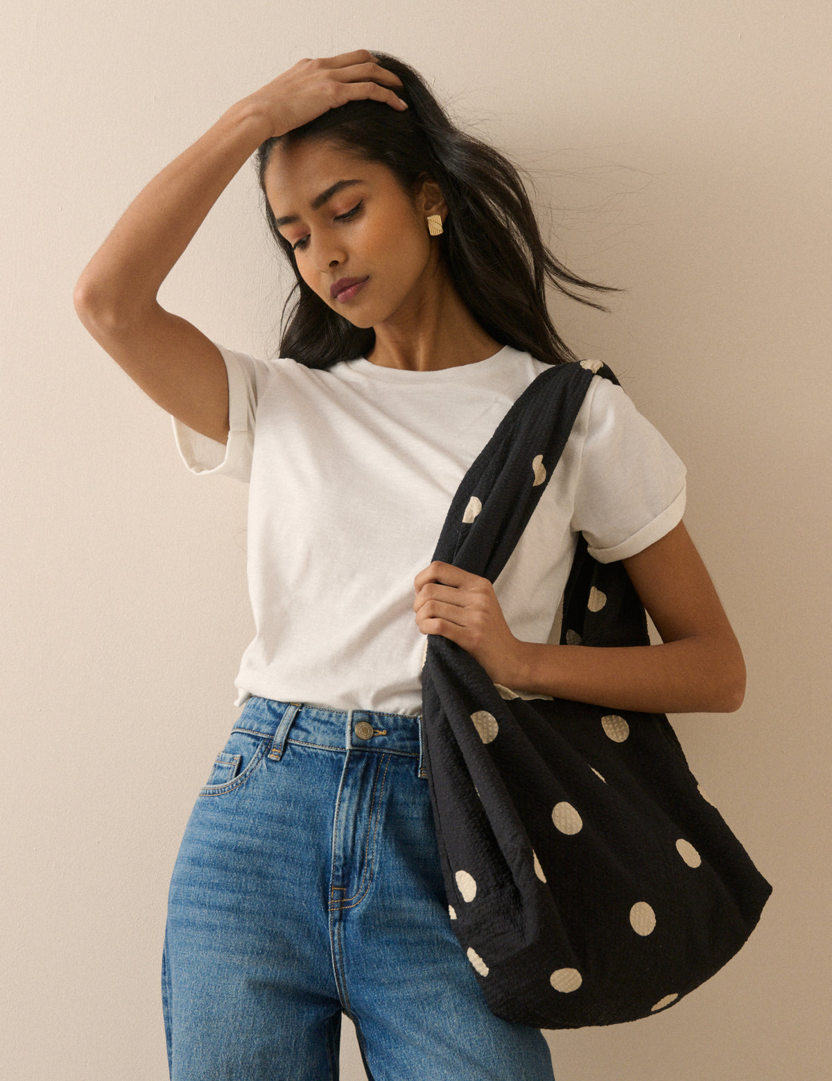 Black and White Polka Dot Tote Bag