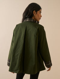 Khaki Tartan Trim Country Jacket