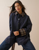 Navy Tartan Trim Country Jacket