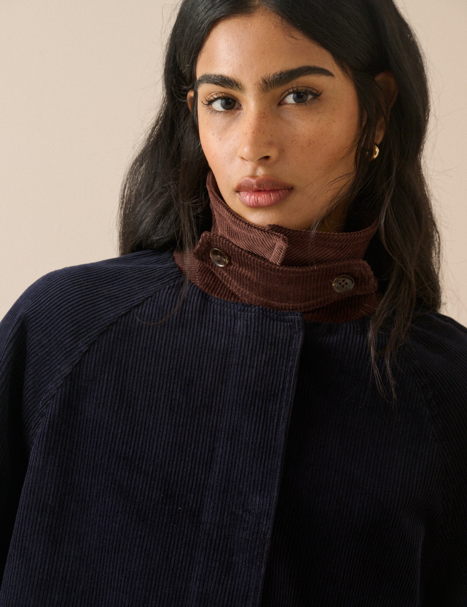 Navy Cord Detail Barn Jacket