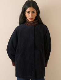Navy Cord Detail Barn Jacket