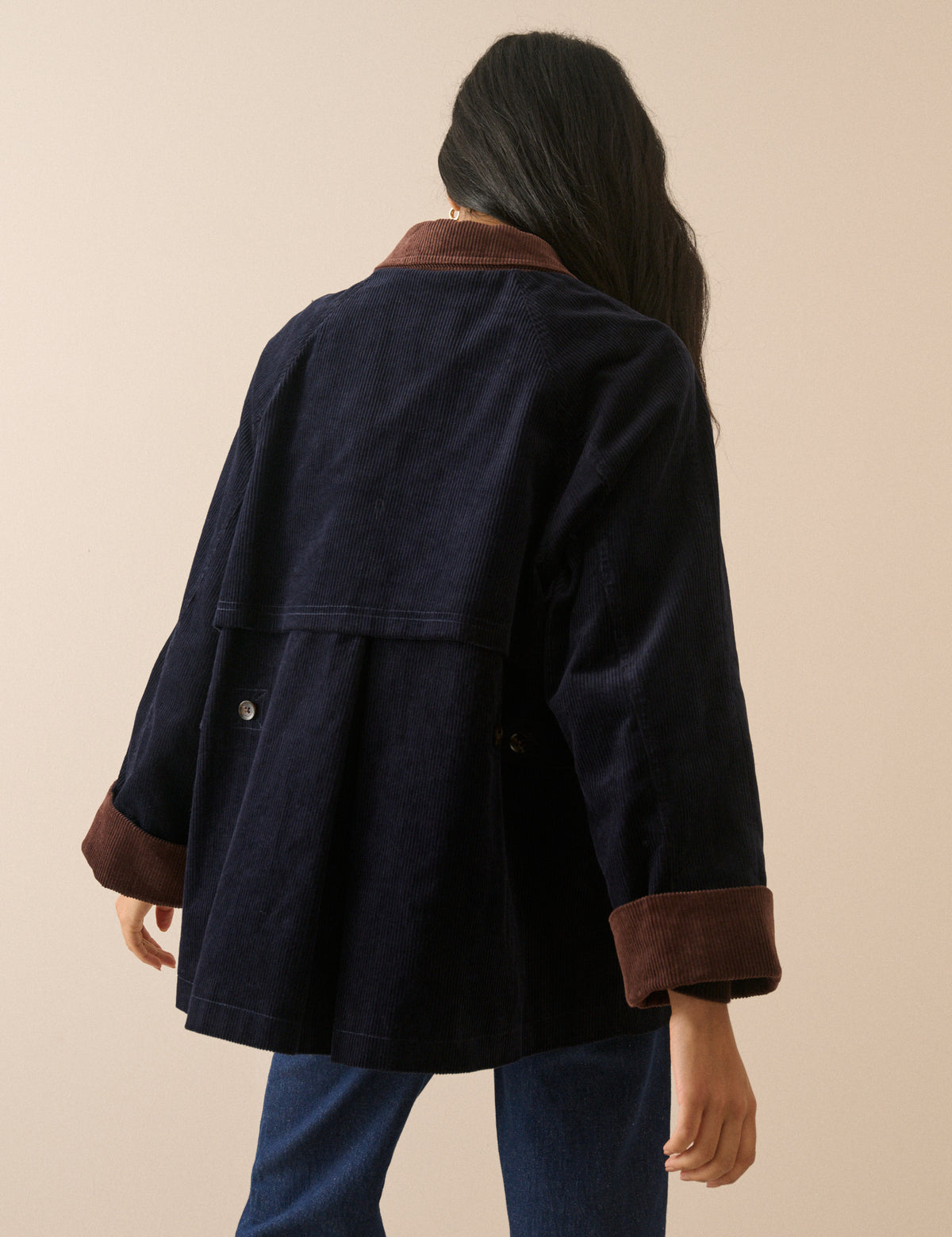 Navy Cord Detail Barn Jacket