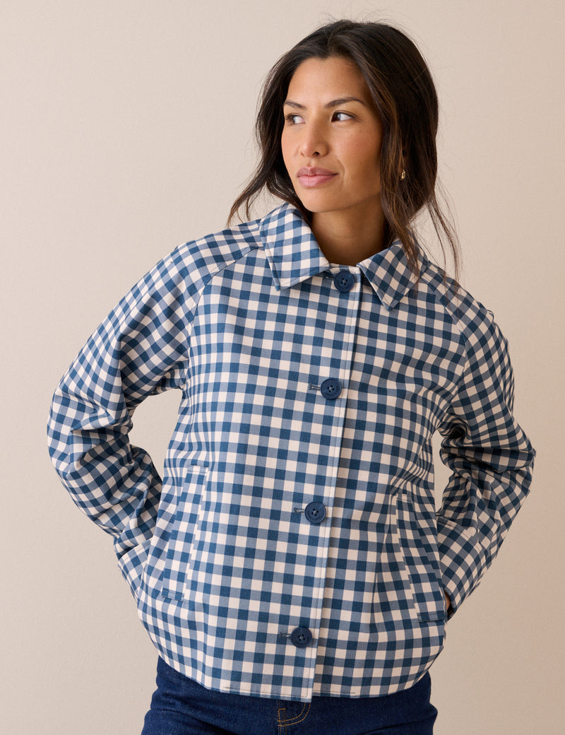 Blue Gingham Oyanti Swing Jacket