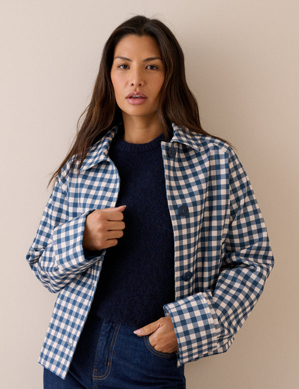 Blue Gingham Oyanti Swing Jacket