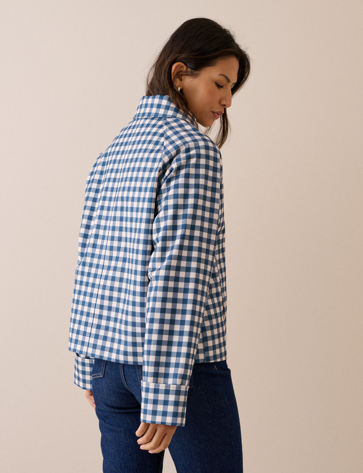 Blue Gingham Oyanti Swing Jacket