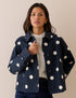 Navy Polka Dot Oyanti Swing Jacket