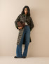 Brown and Green Tartan Collared Car Coat