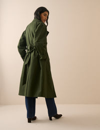 Khaki Double-Breasted Trench Coat