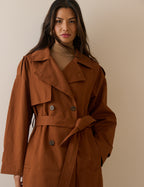 Light Brown Double-Breasted Trench Coat