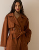 Light Brown Double-Breasted Trench Coat