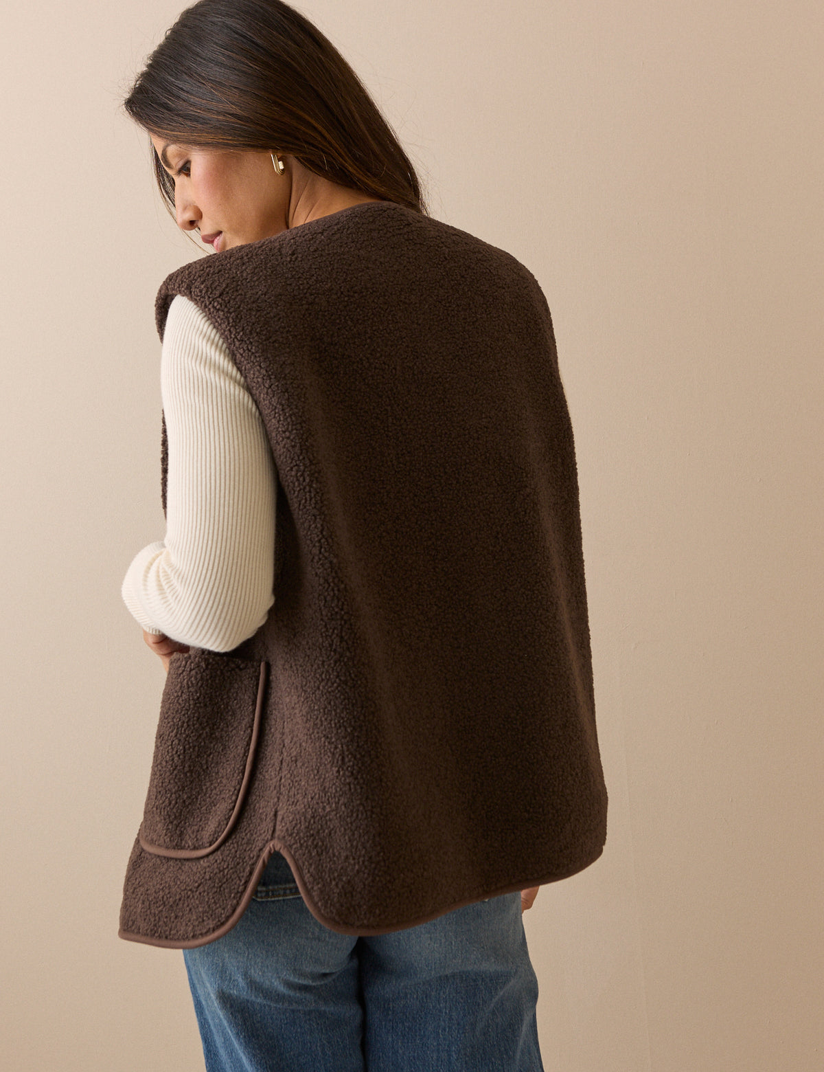 Chocolate Brown Borg Gilet