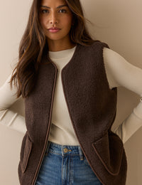 Chocolate Brown Borg Gilet